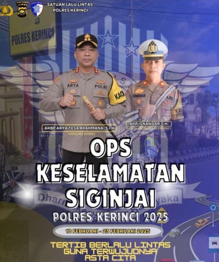 Satuan Lalu Lintas Polres Kerinci Gelar Operasi Keselamatan Siginjai, Ini Sasarannya!