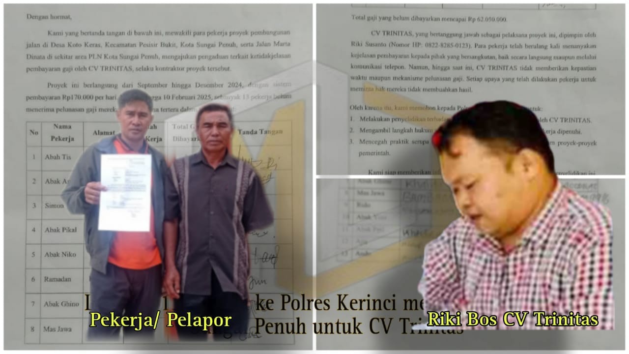 Kian Memanas! Riki Susanto Bos CV Trinitas Dituding Masih Belum Bayar Upah Pekerja