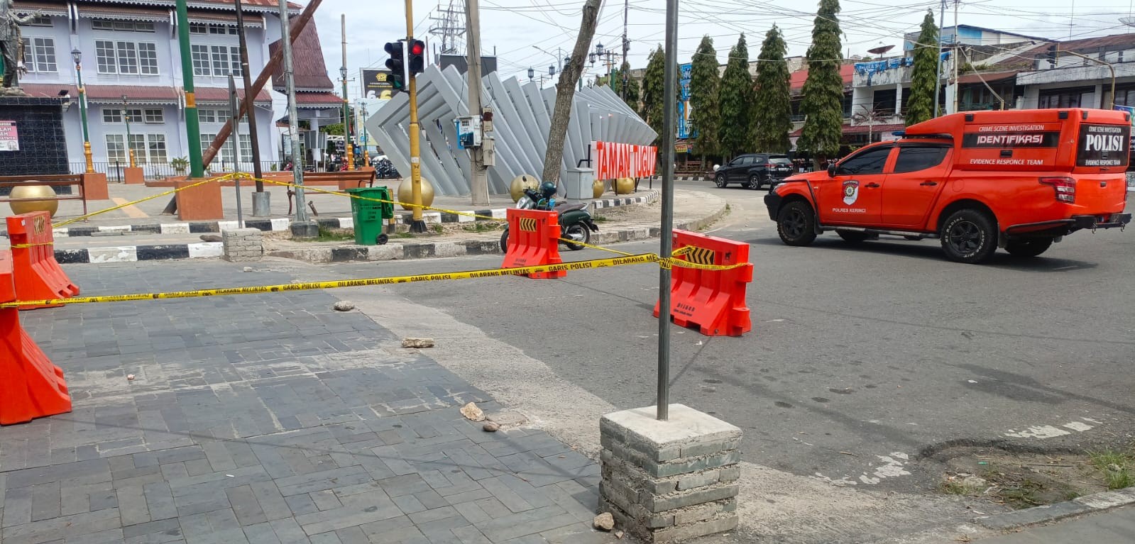 Pasca Pencabutan Portal Jalan Oleh Oknum Dewan, Polres Kerinci Lakukan Olah TKP